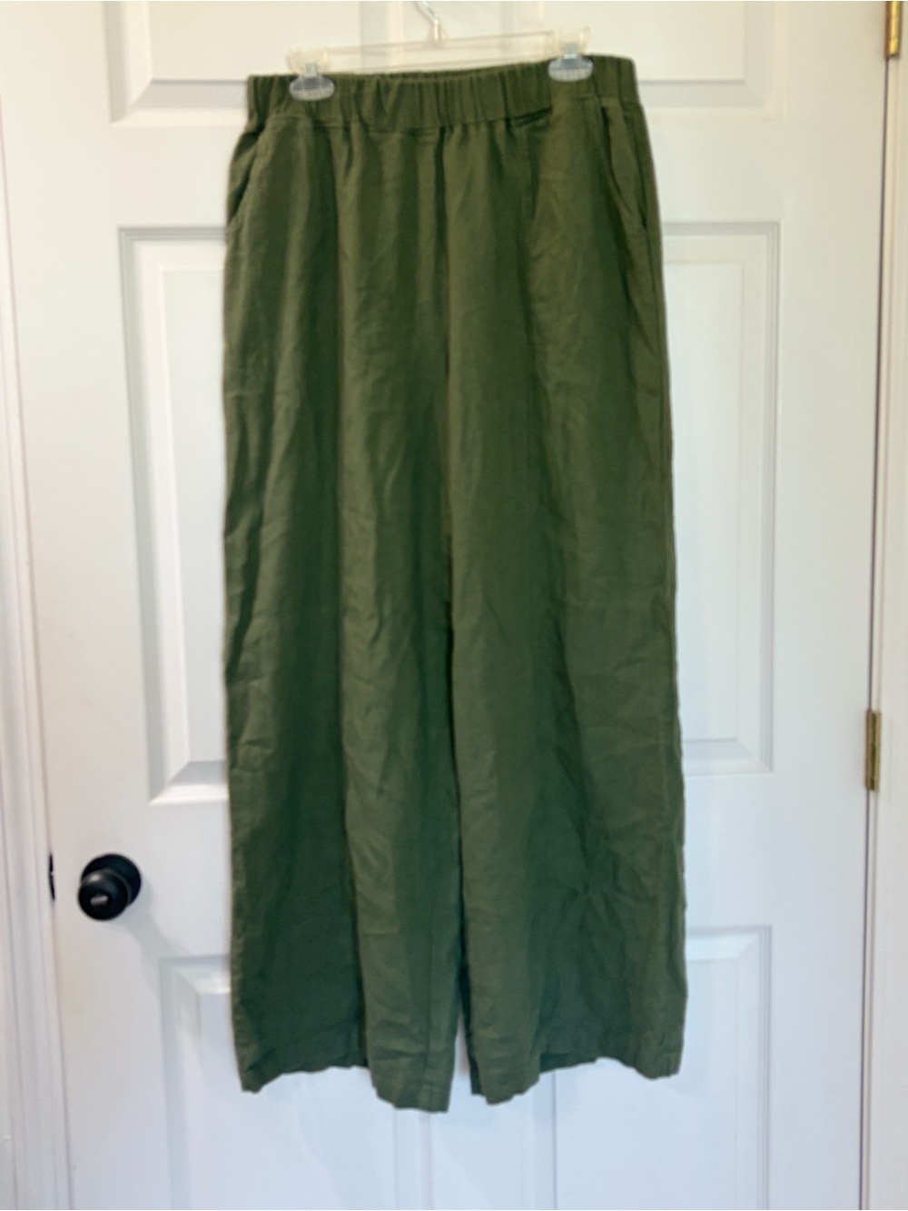 Zenana Outfitters Olive Wide-Leg Pull-On Pants